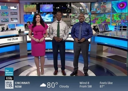 Felicia Combs with her colleagues at The Weather Channel